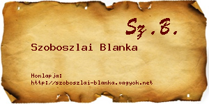 Szoboszlai Blanka névjegykártya